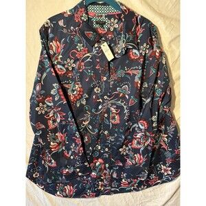 NWT Talbots 2x Cotton Long Sleeve Blouse